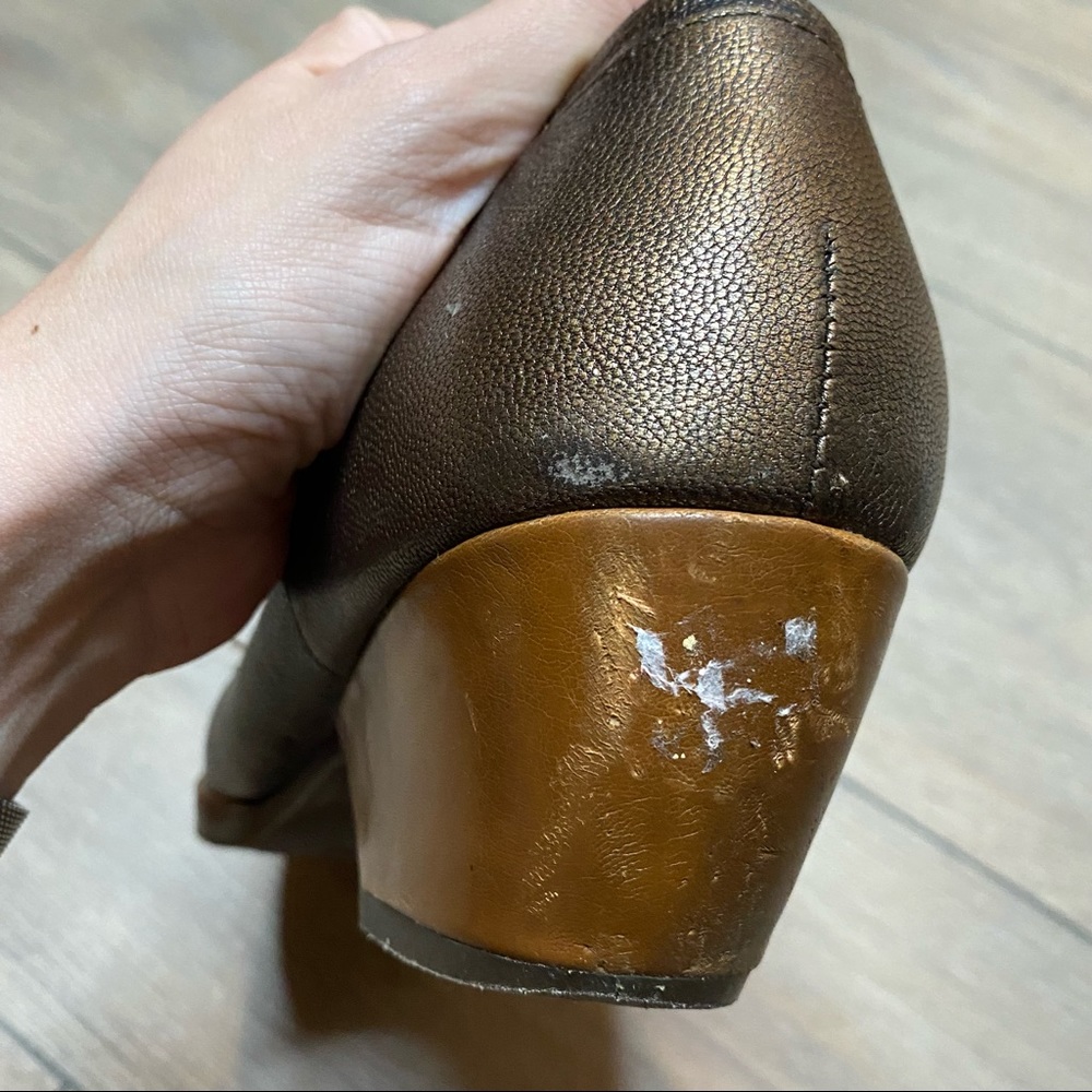 KORK-EASE bronze brown metallic leather Estella heeled cap top Oxford shoes 9 - Picture 10 of 15